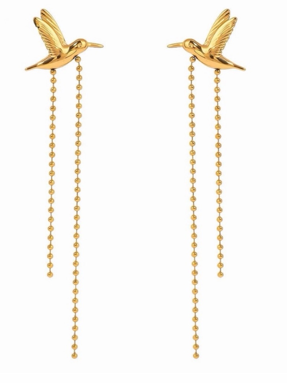 Hummingbird Drop Chain Earrings